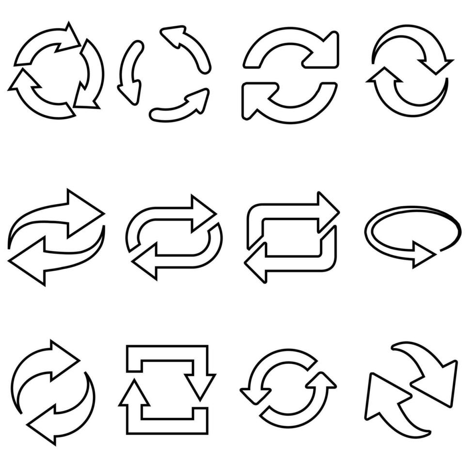 Reload icon vector set. Reset illustration sign collection. update symbol or logo.