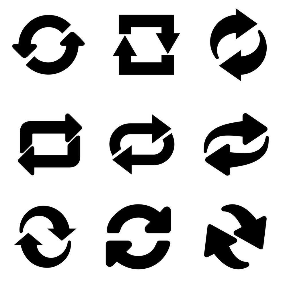 Reload icon vector set. Reset illustration sign collection. update symbol or logo.