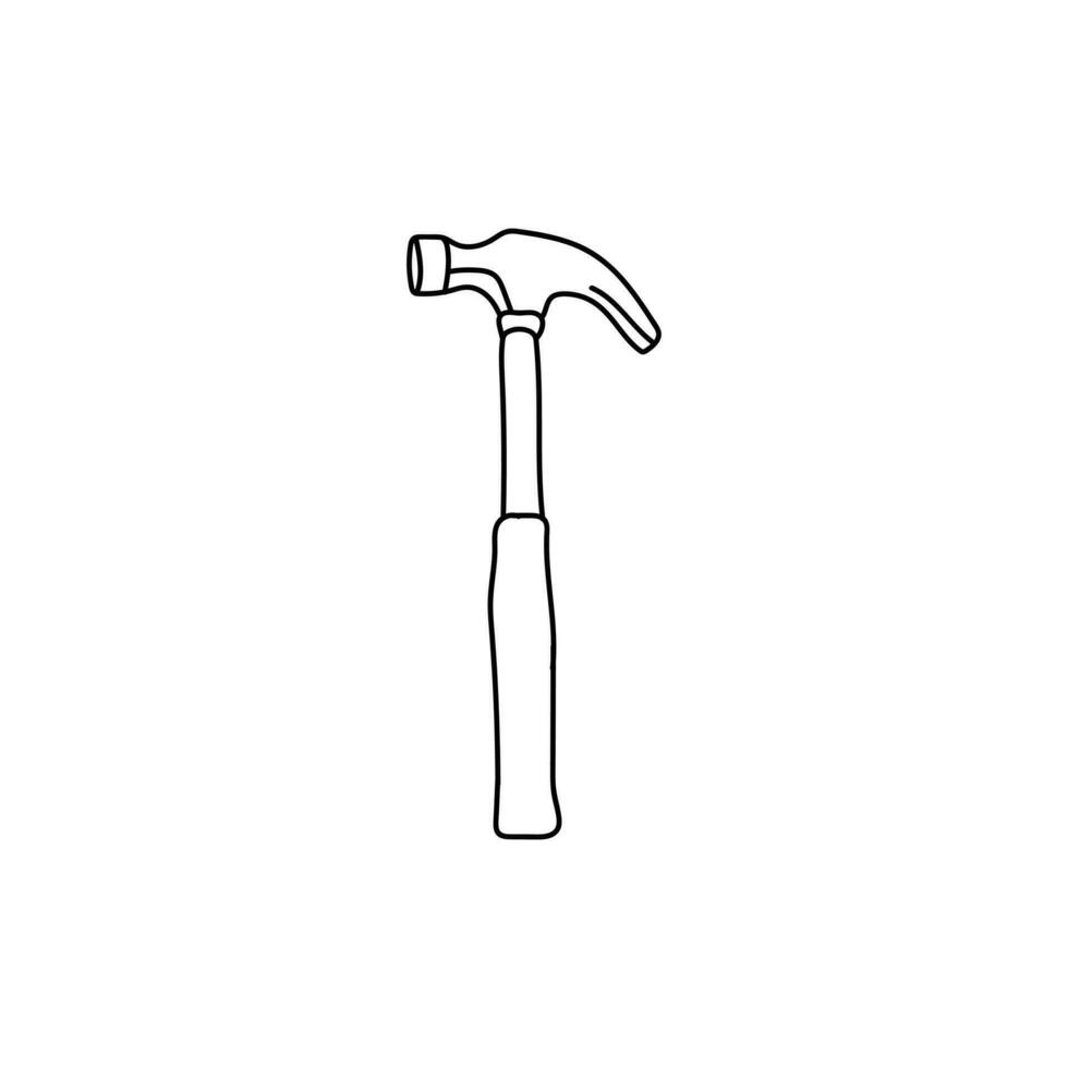 martillo trabajador herramienta línea sencillo creativo logo vector