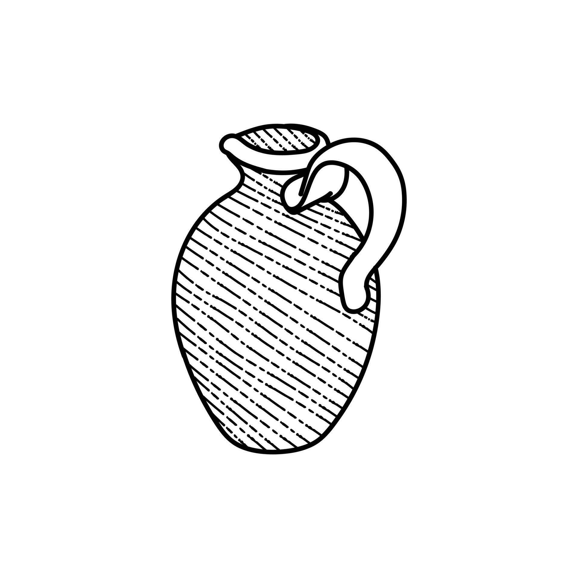 Jug Ceramic Line Art Illustration Creative Logo 23732101 Vector Art at