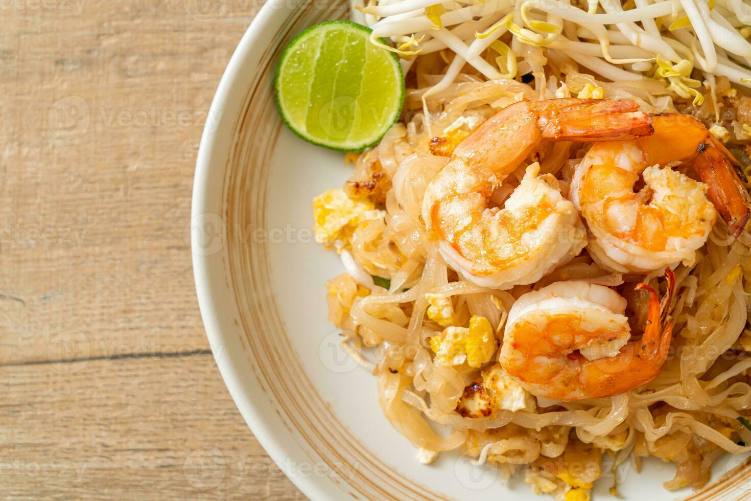 stir-fried noodles with shrimp and sprouts or Pad Thai photo