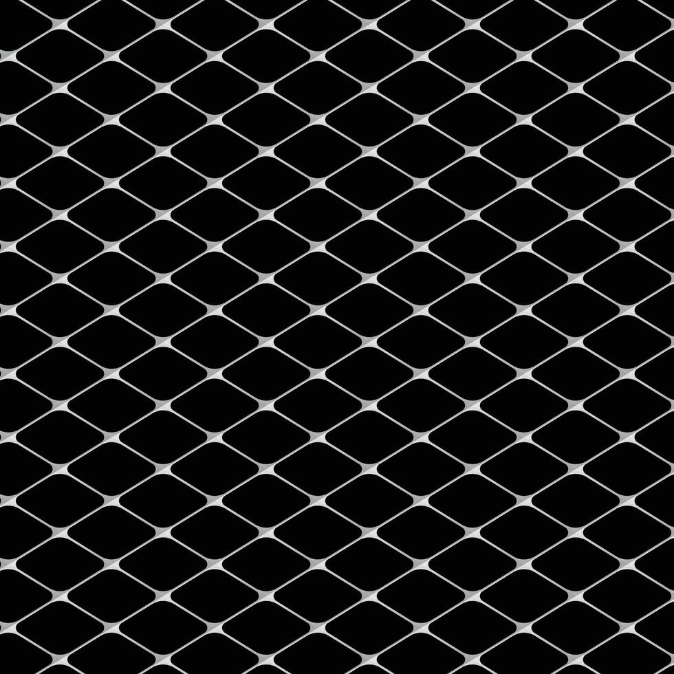 abstract black white gradient rhombus cross pattern with black bg. vector