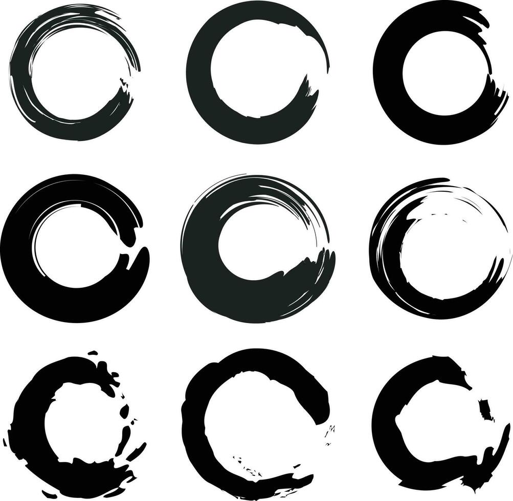 abstract round shape brush circle vector. vector