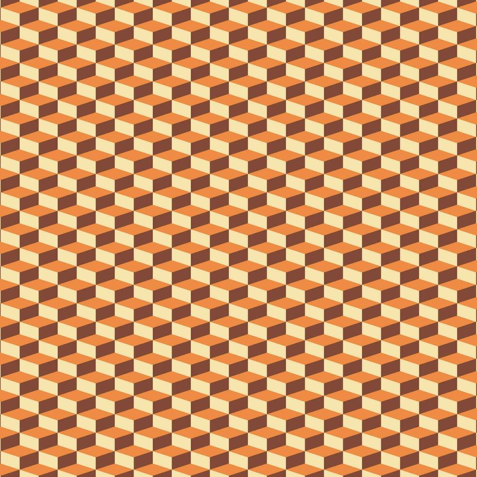 abstract geometric brown cube shape pattern vector. vector