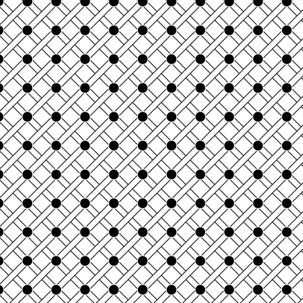 abstract repeatable black and white grid geometric pattern art. vector