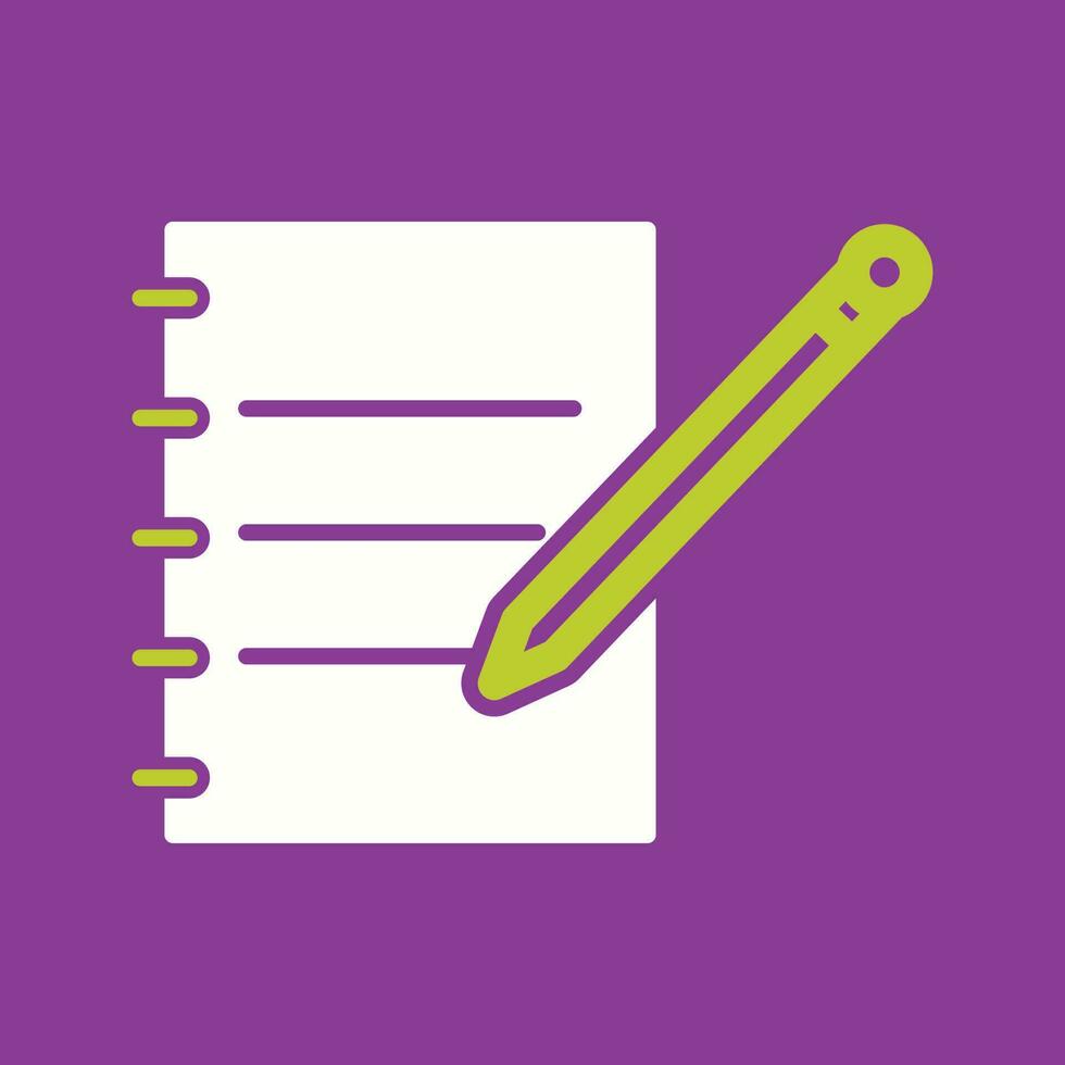 Notebook Pen Line Icon vector