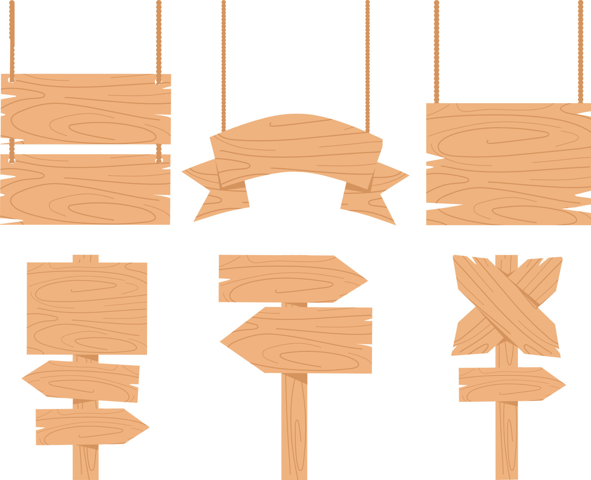 Set Of Wooden Boards Wooden Signboard Set Isolated Icon Vector set-of-wooden-boards-wooden-signboard-set-isolated-icon-vector