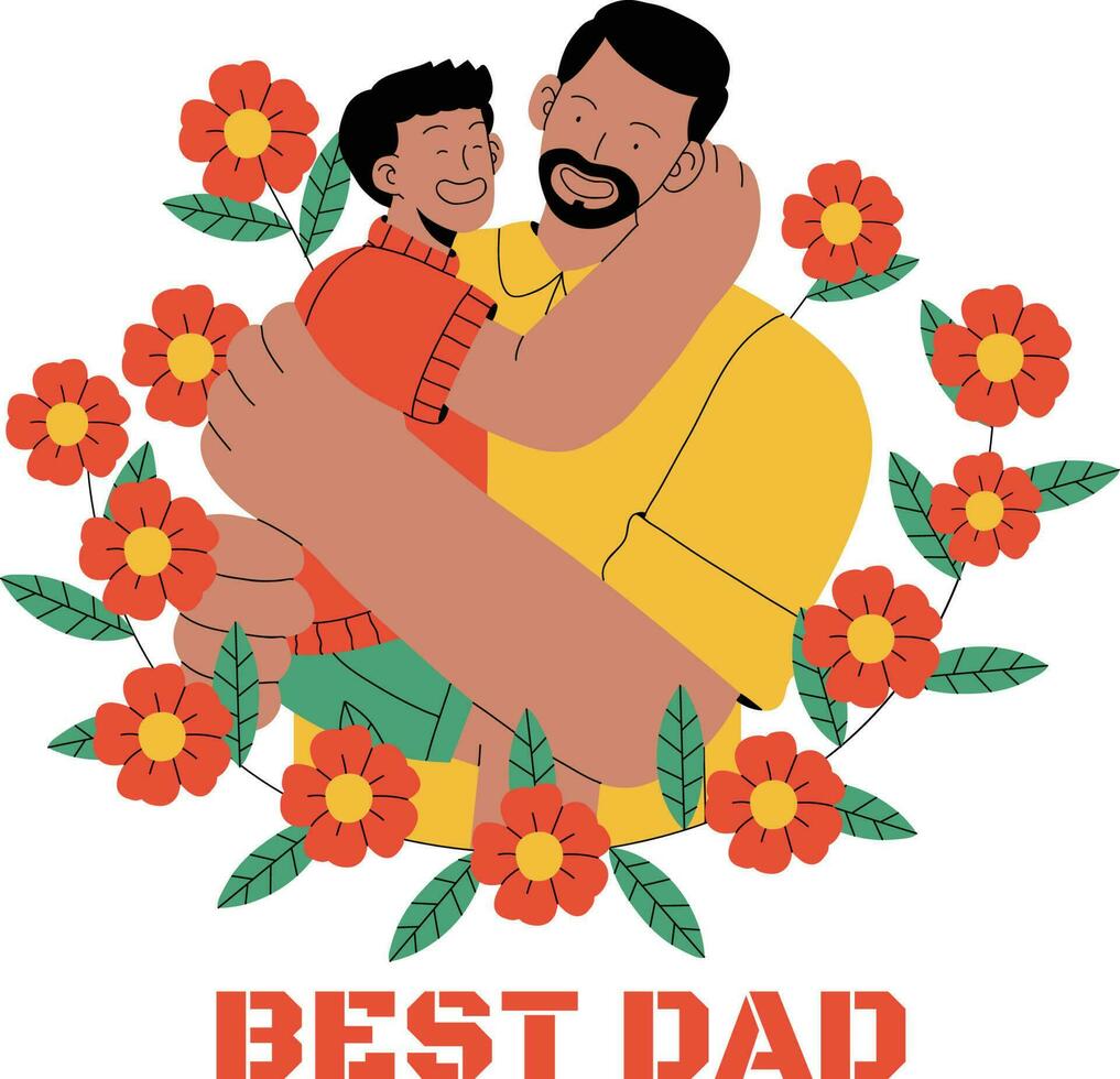 papá con hijo. padre amor hijo . del padre día. vector ilustración