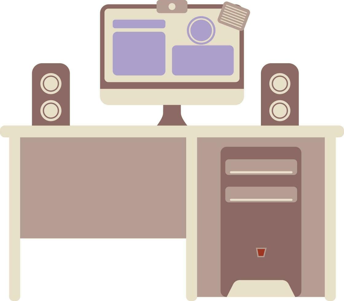 workplace with desktop computer isolated icon vector illustration design vector illustration design