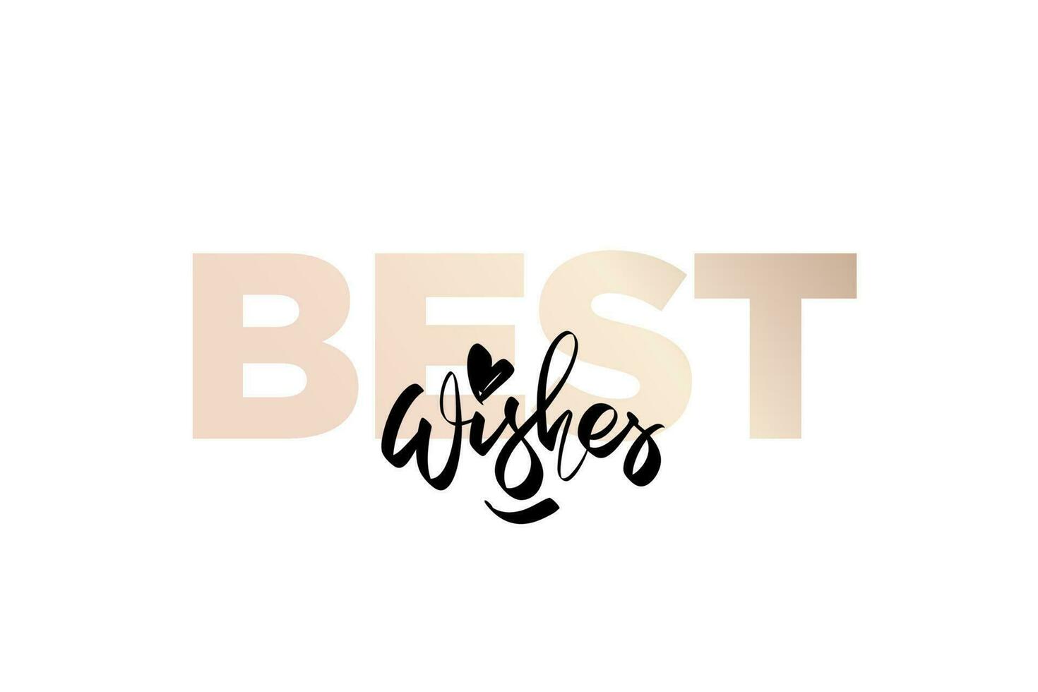 Best Wishes lettering. Handwritten modern calligraphy, brush painted letters with elegant text. Vector illustration. Template for T-shirt, decor, greeting card, poster or photo overlay.