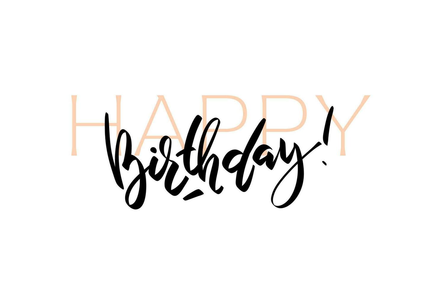 Happy birthday phrase. Handwritten modern brush lettering white ...