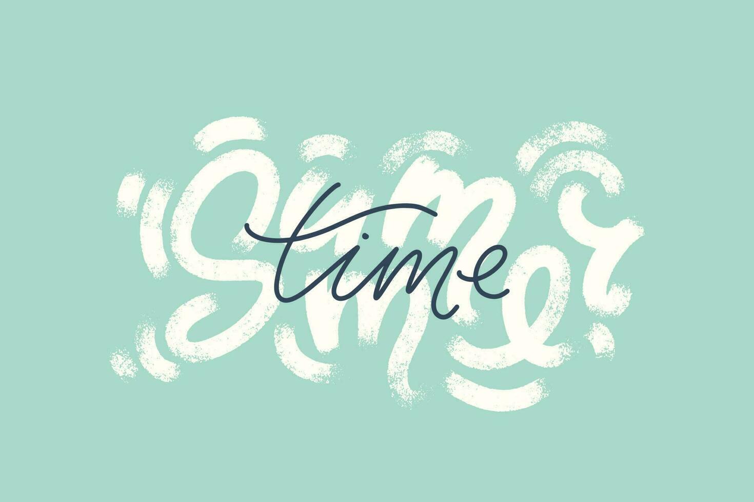 Lettering with phrase summer time. Hand written script modern calligraphy for cards, prints, posters and banners. vector