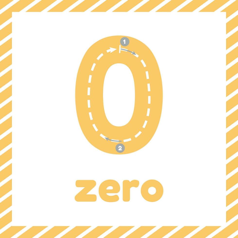 Learn how to write number zero for kids vector