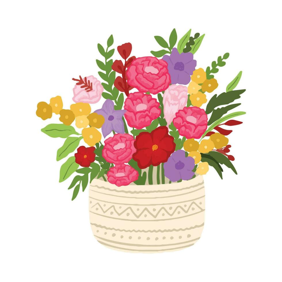 Botanical Beautiful Flower Bouquet vector