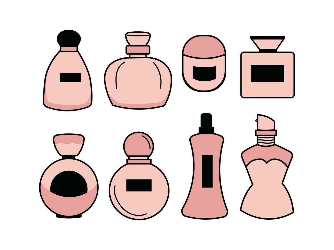 perfume botella y belleza tarro para Moda diseño vector