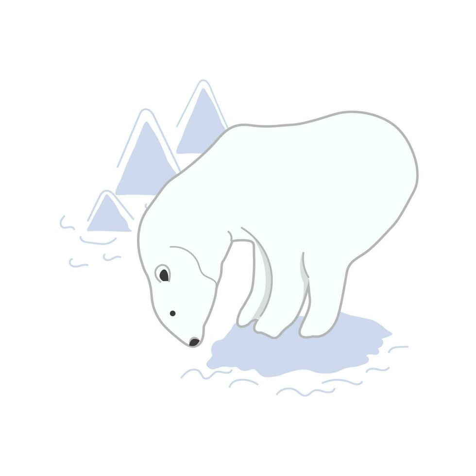 en peligro de extinción polar oso global calentamiento efecto vector