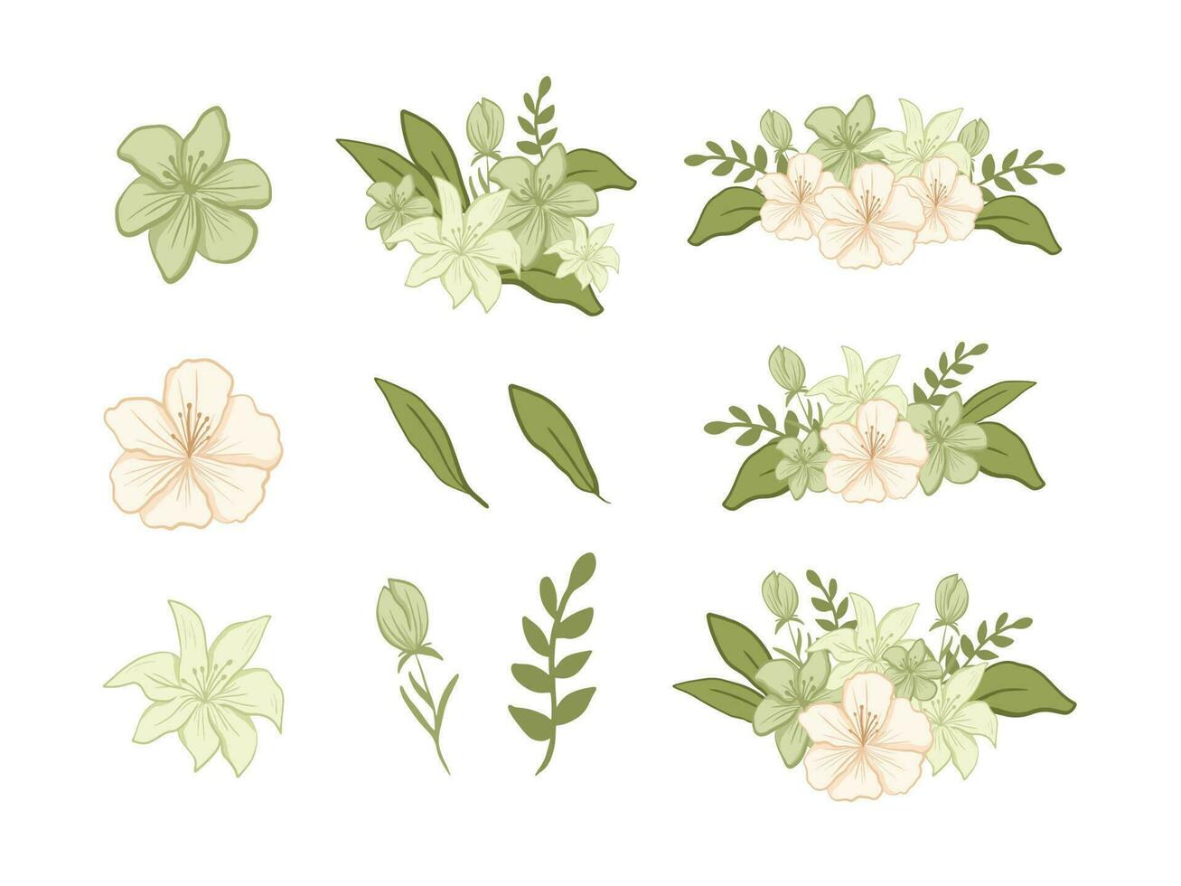 Beautiful and Elegant Flower Garden Illustration Vector