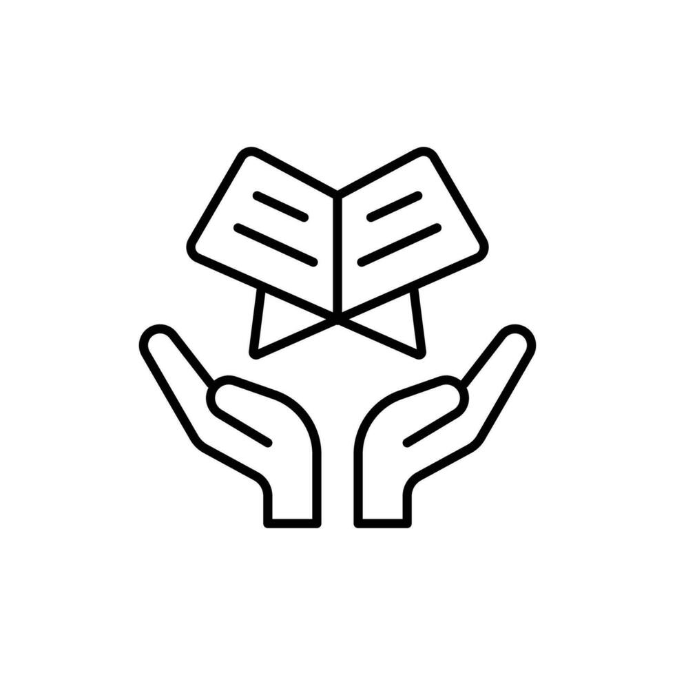 al quran icon. outline icon vector