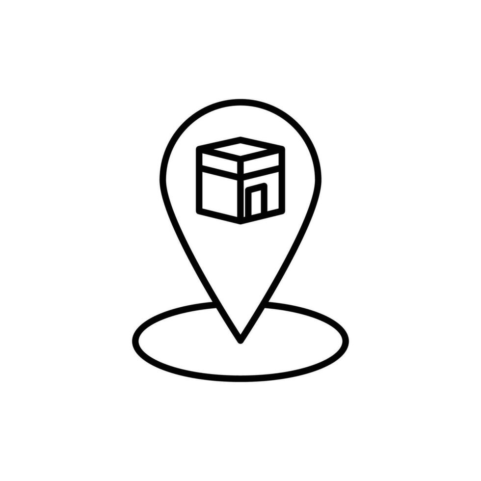 kaaba icon. outline icon vector