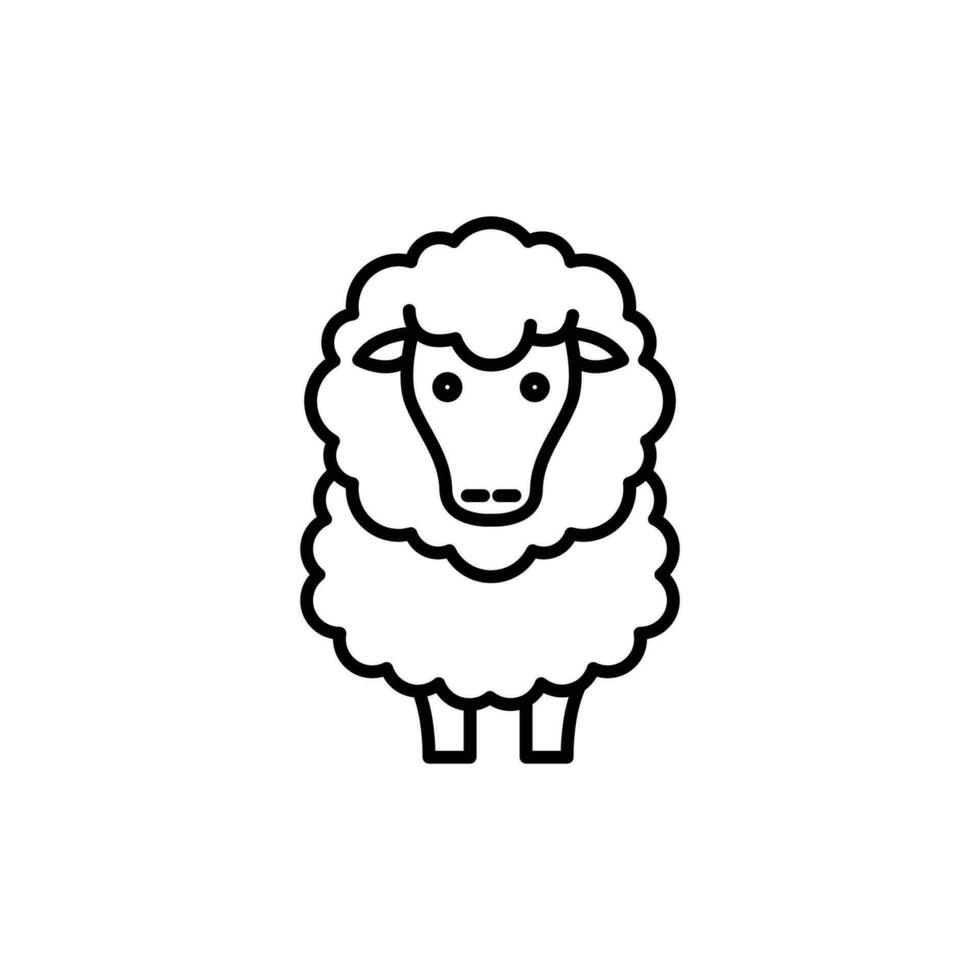 sheep icon. outline icon vector