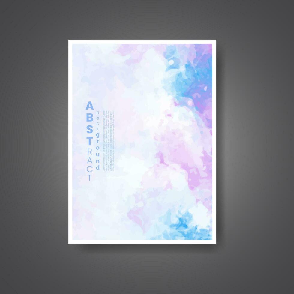 Cover template with watercolor background. Design for your cover, date, postcard, banner, logo. vector