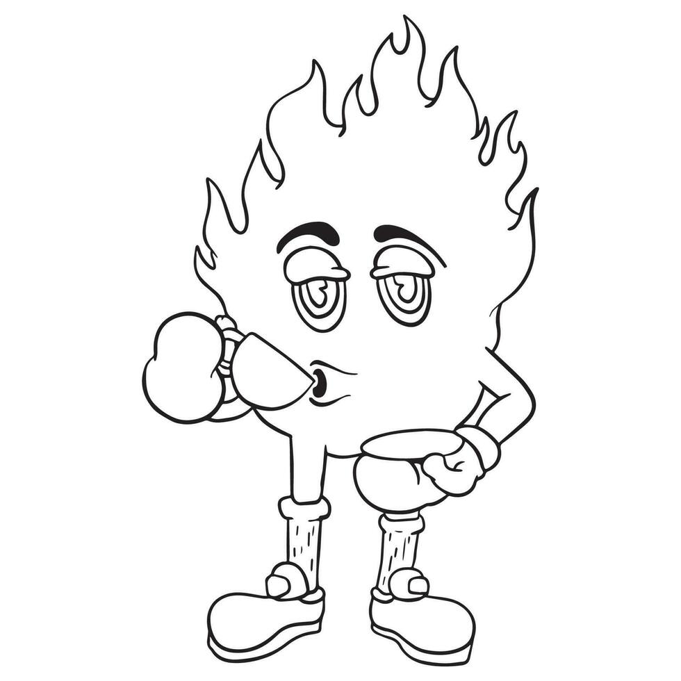 Cute Flames Cartoon Outlines, good for graphic design resources, coloring books, stikers, prints, banners, posters, and more. vector