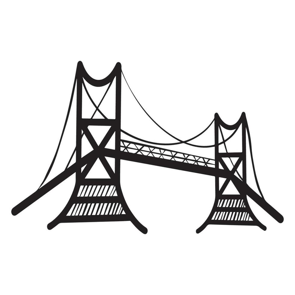 puente línea Arte ,bien para gráfico diseño recursos, carteles, huellas dactilares, logotipos, pancartas, panfletos, libros cubrir, y más. vector