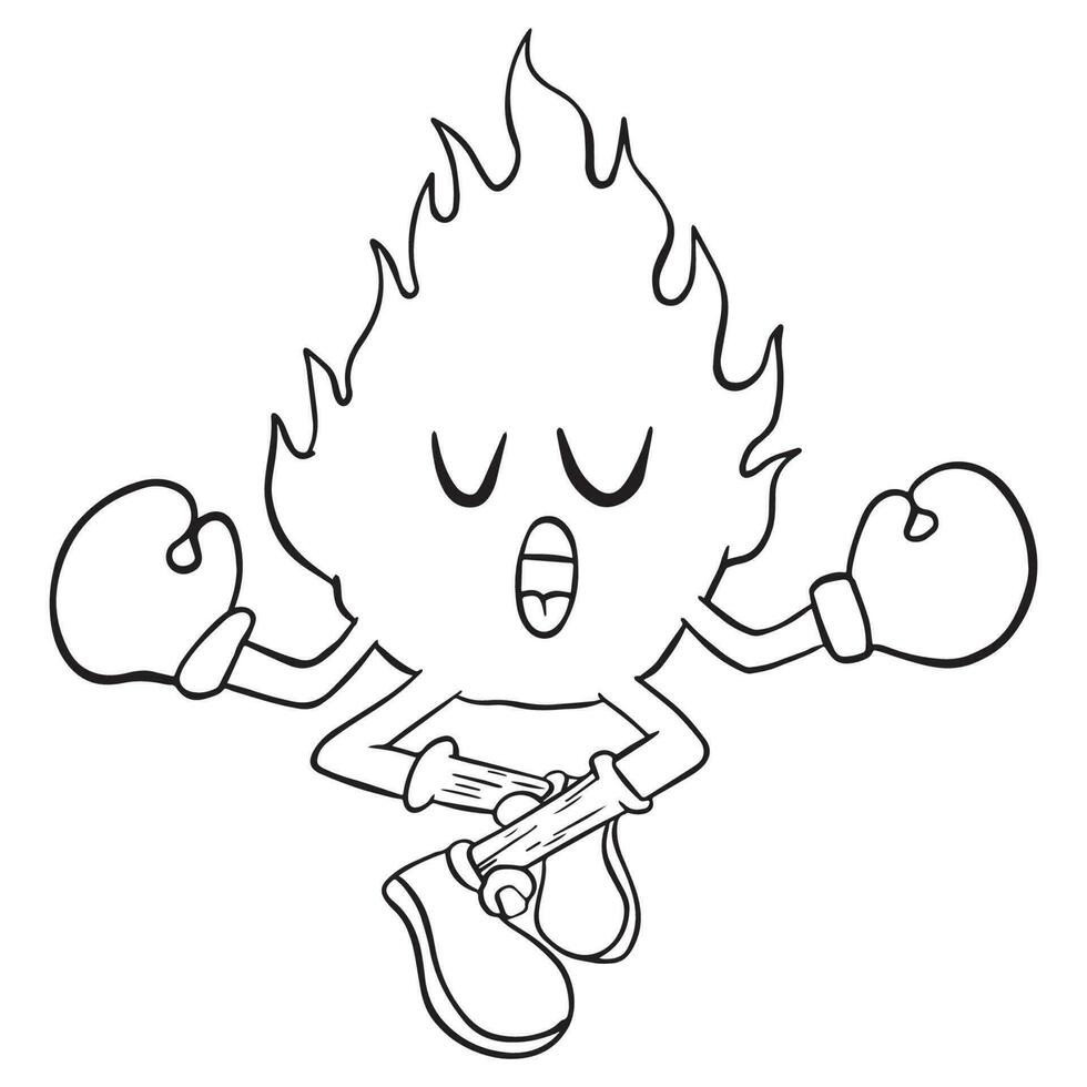 Cute Flames Cartoon Outlines, good for graphic design resources, coloring books, stikers, prints, banners, posters, and more. vector