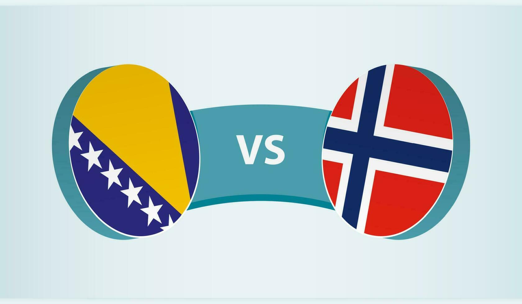 bosnia y herzegovina versus Noruega, equipo Deportes competencia concepto. vector