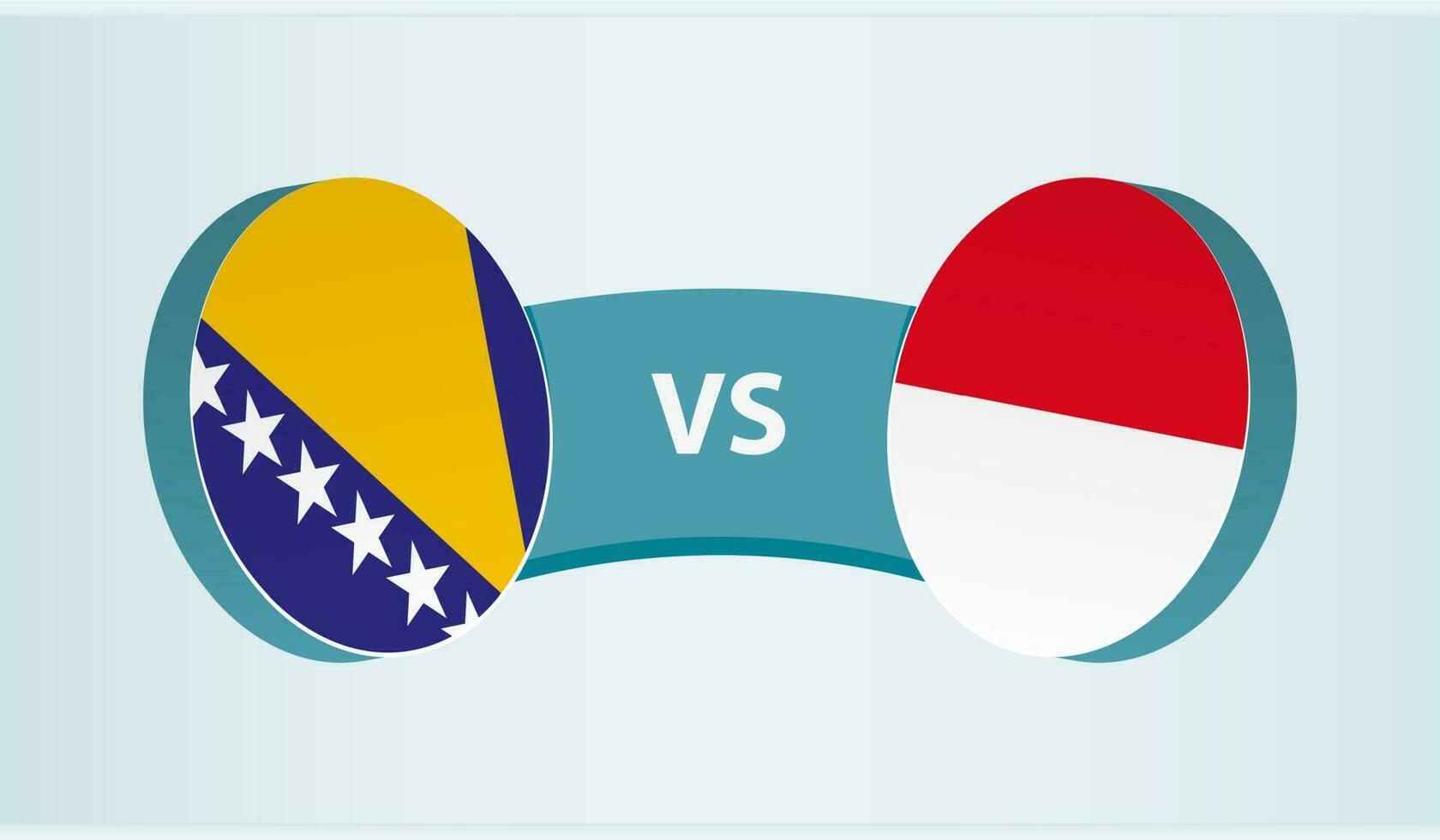 bosnia y herzegovina versus Indonesia, equipo Deportes competencia concepto. vector