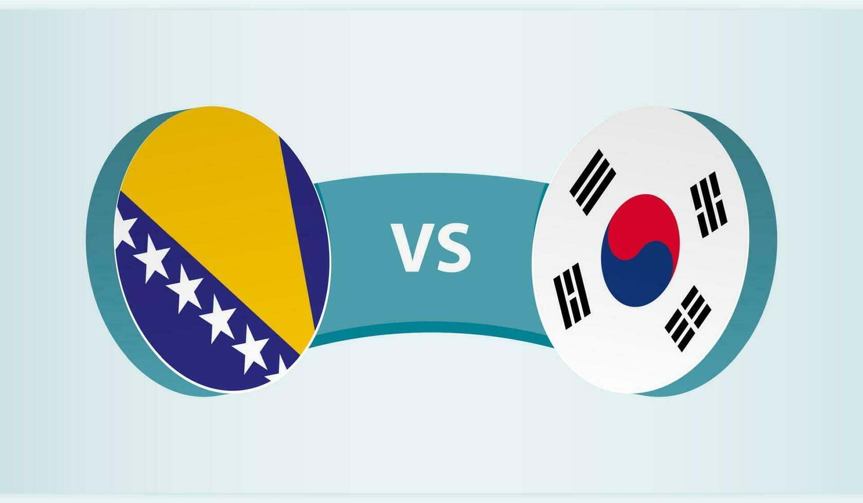 bosnia y herzegovina versus sur Corea, equipo Deportes competencia concepto. vector