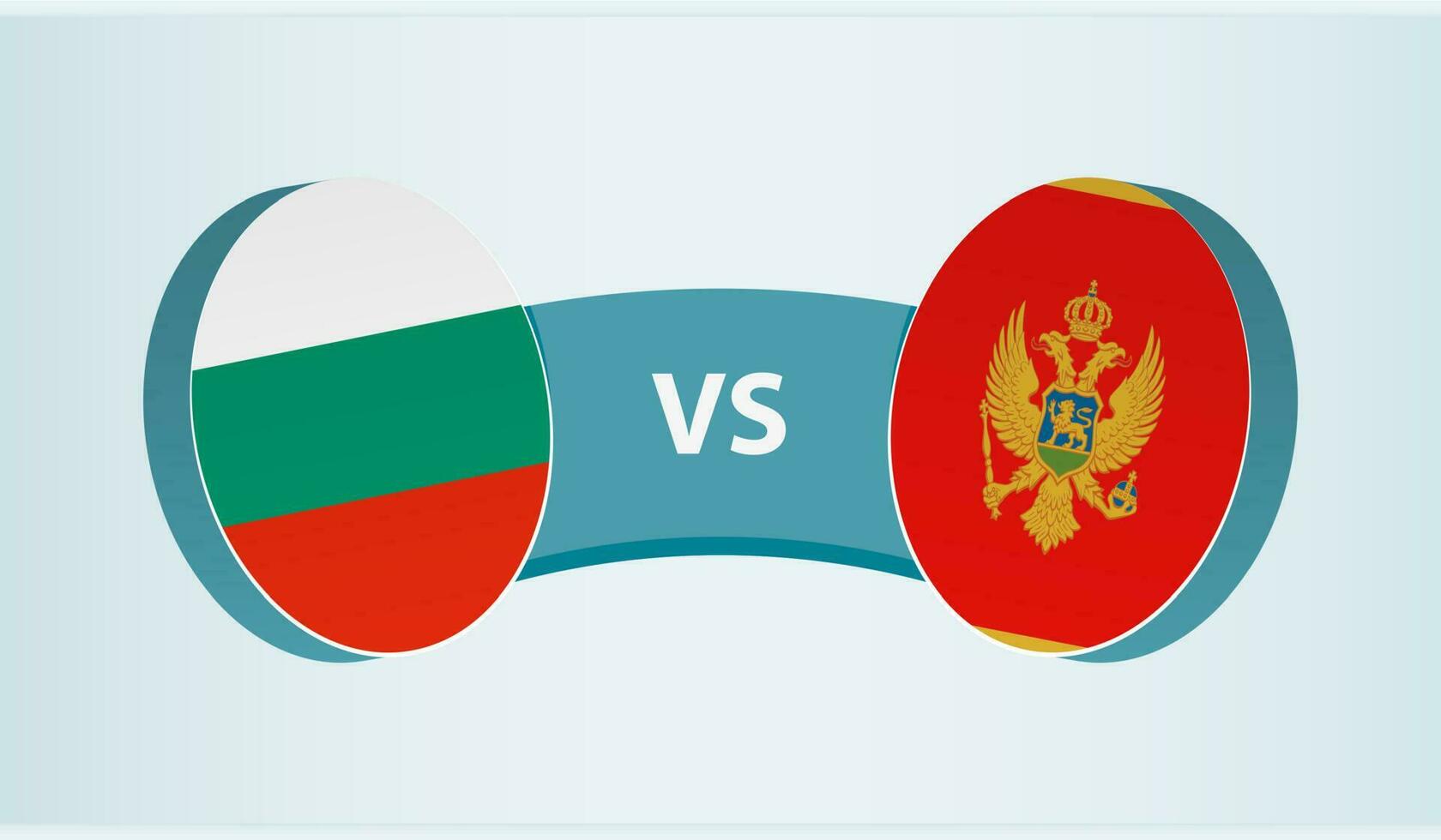 Bulgaria versus Montenegro, team sports competition concept. vector