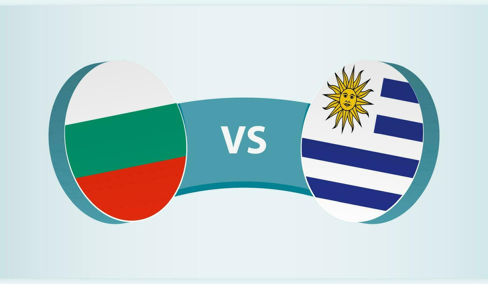 Bulgaria versus Uruguay, equipo Deportes competencia concepto. vector