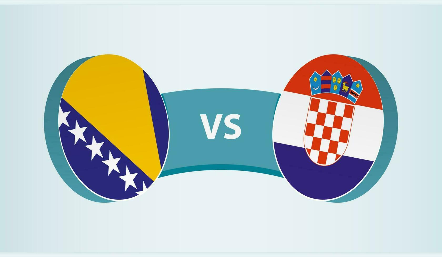 bosnia y herzegovina versus Croacia, equipo Deportes competencia concepto. vector