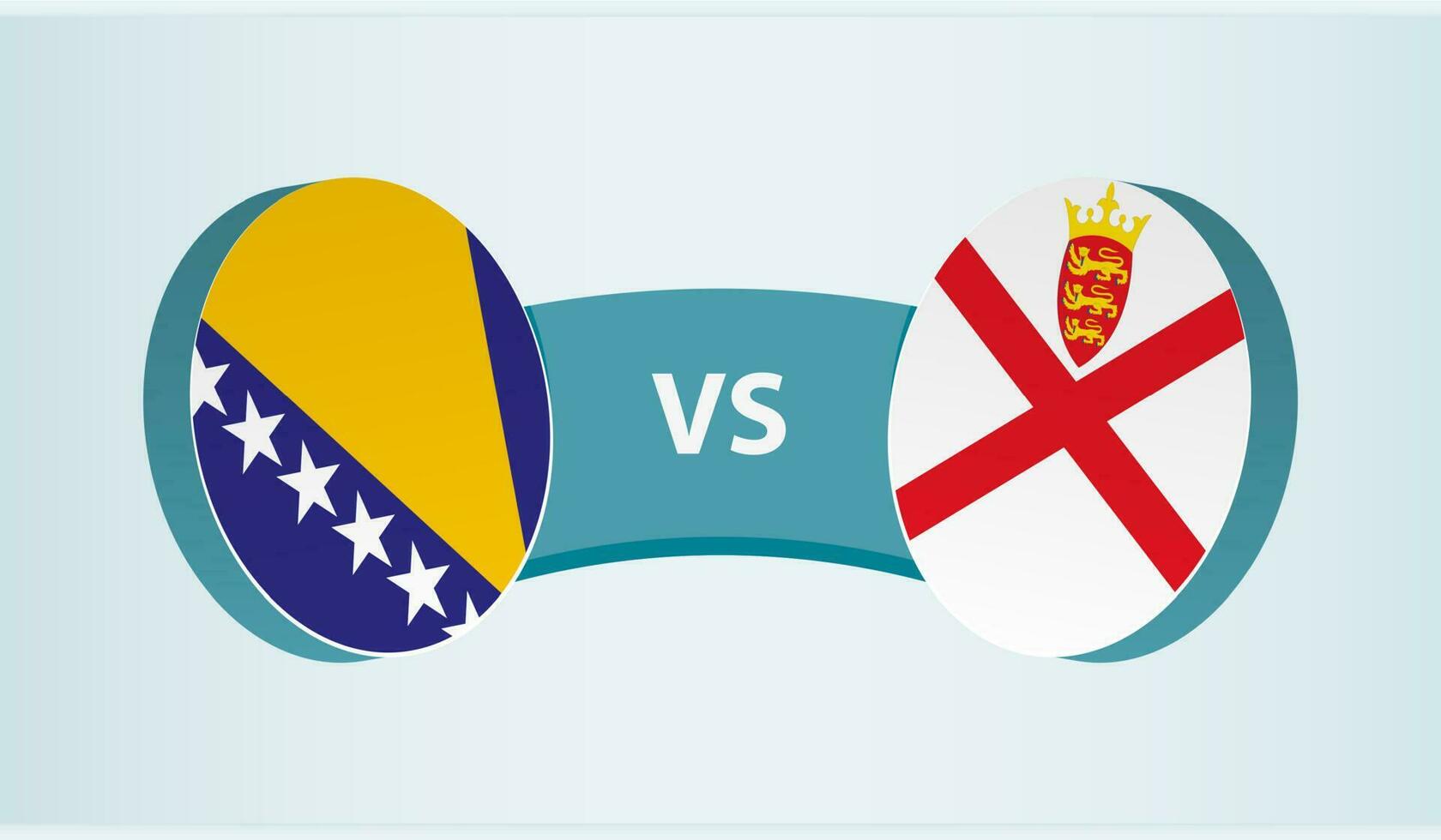 Bosnia and Herzegovina versus Jersey, team sports competition concept