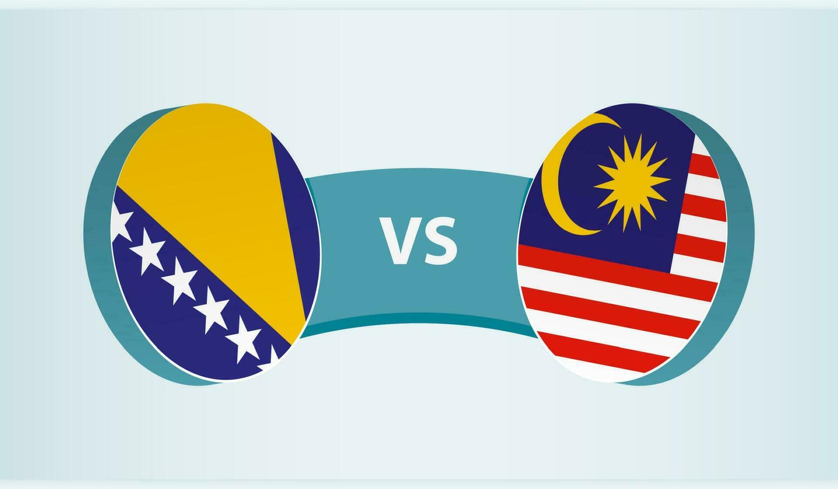 Bosnia and Herzegovina versus Malaysia, team sports competition concept. vector
