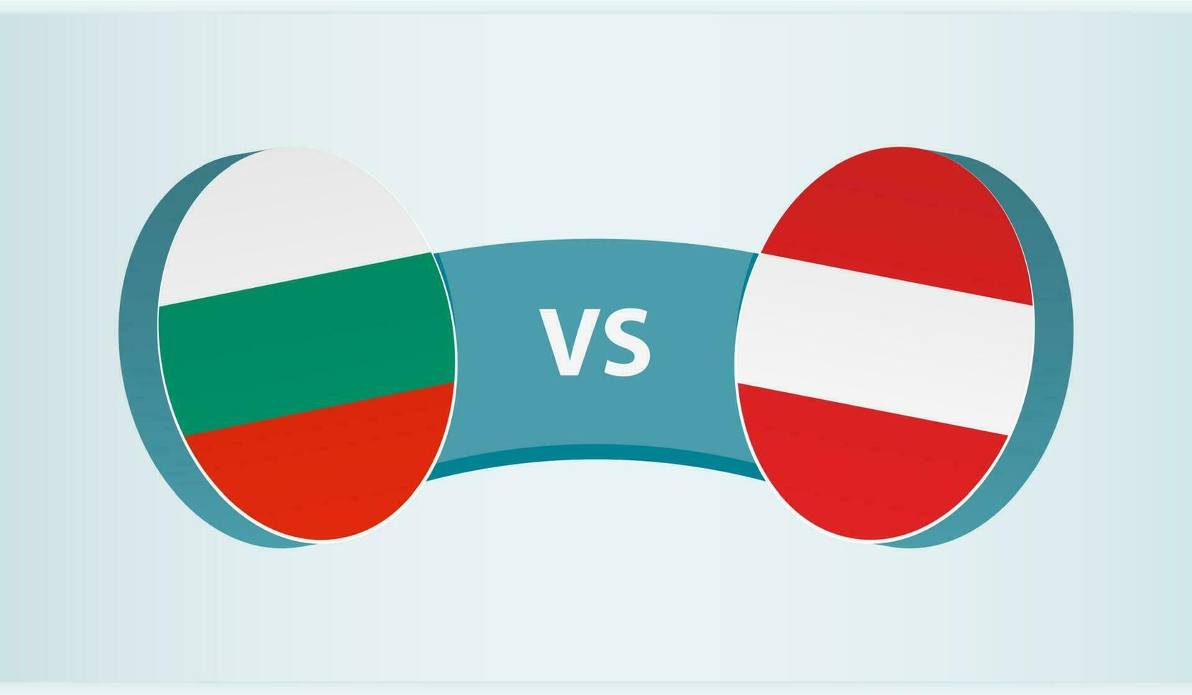 Bulgaria versus Austria, equipo Deportes competencia concepto. vector