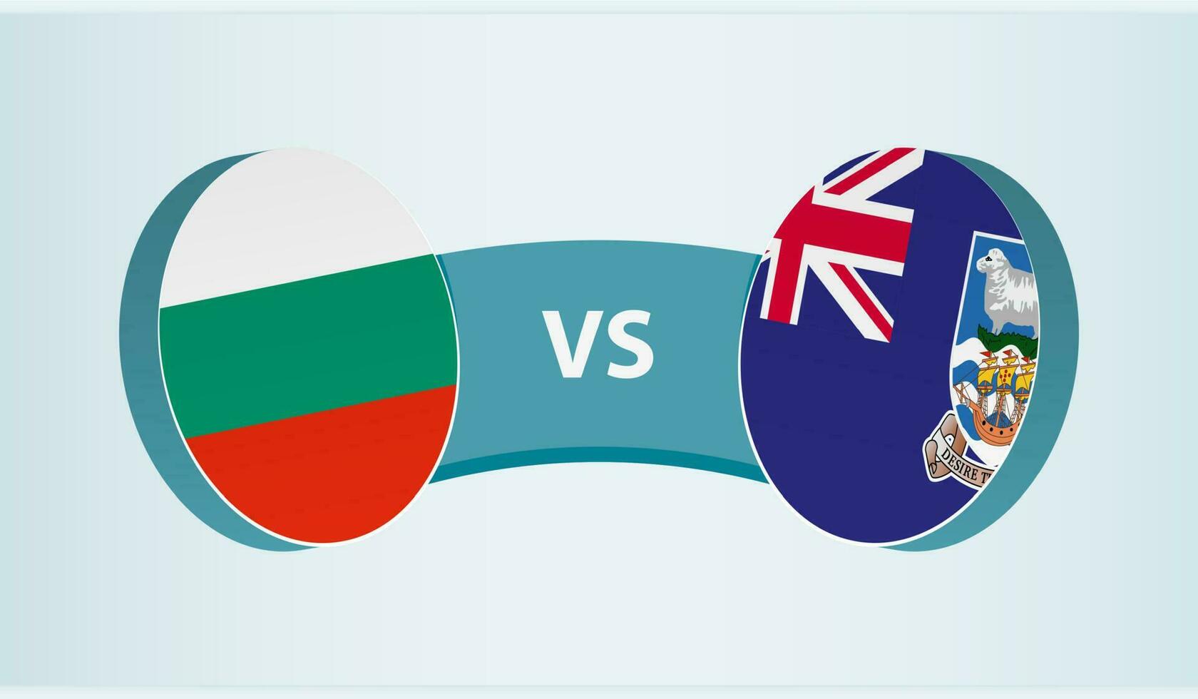 Bulgaria versus Malvinas islas, equipo Deportes competencia concepto. vector