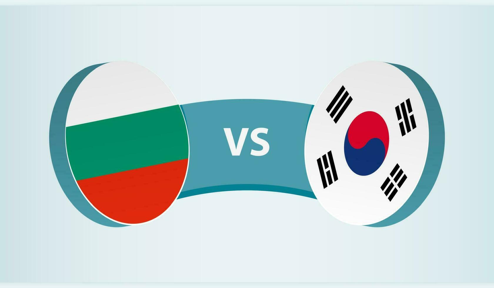 Bulgaria versus South Korea, team sports competition concept. vector
