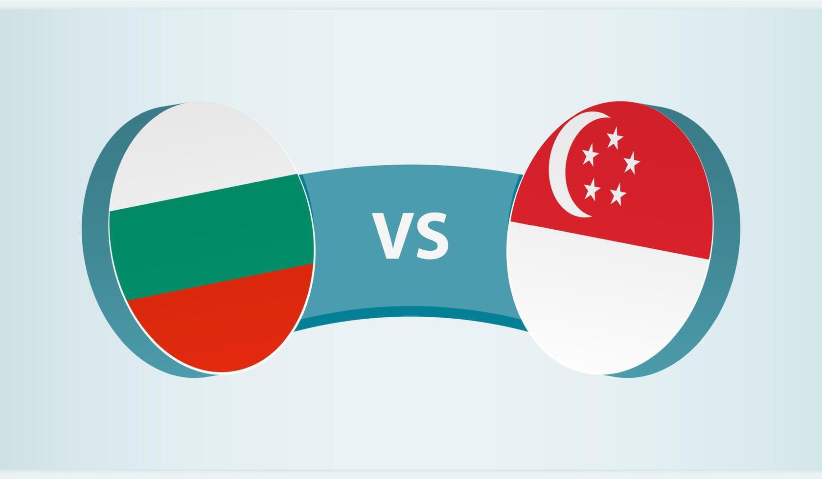 Bulgaria versus Singapur, equipo Deportes competencia concepto. vector