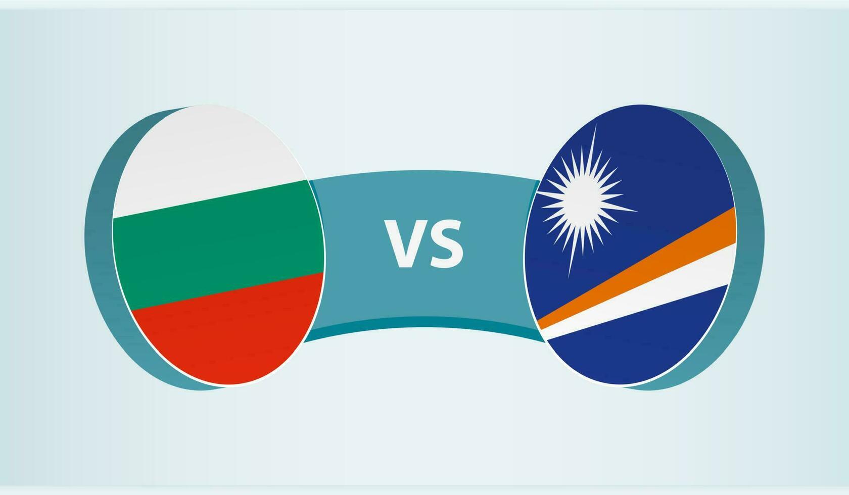 Bulgaria versus Marshall Islands, team sports competition concept. vector