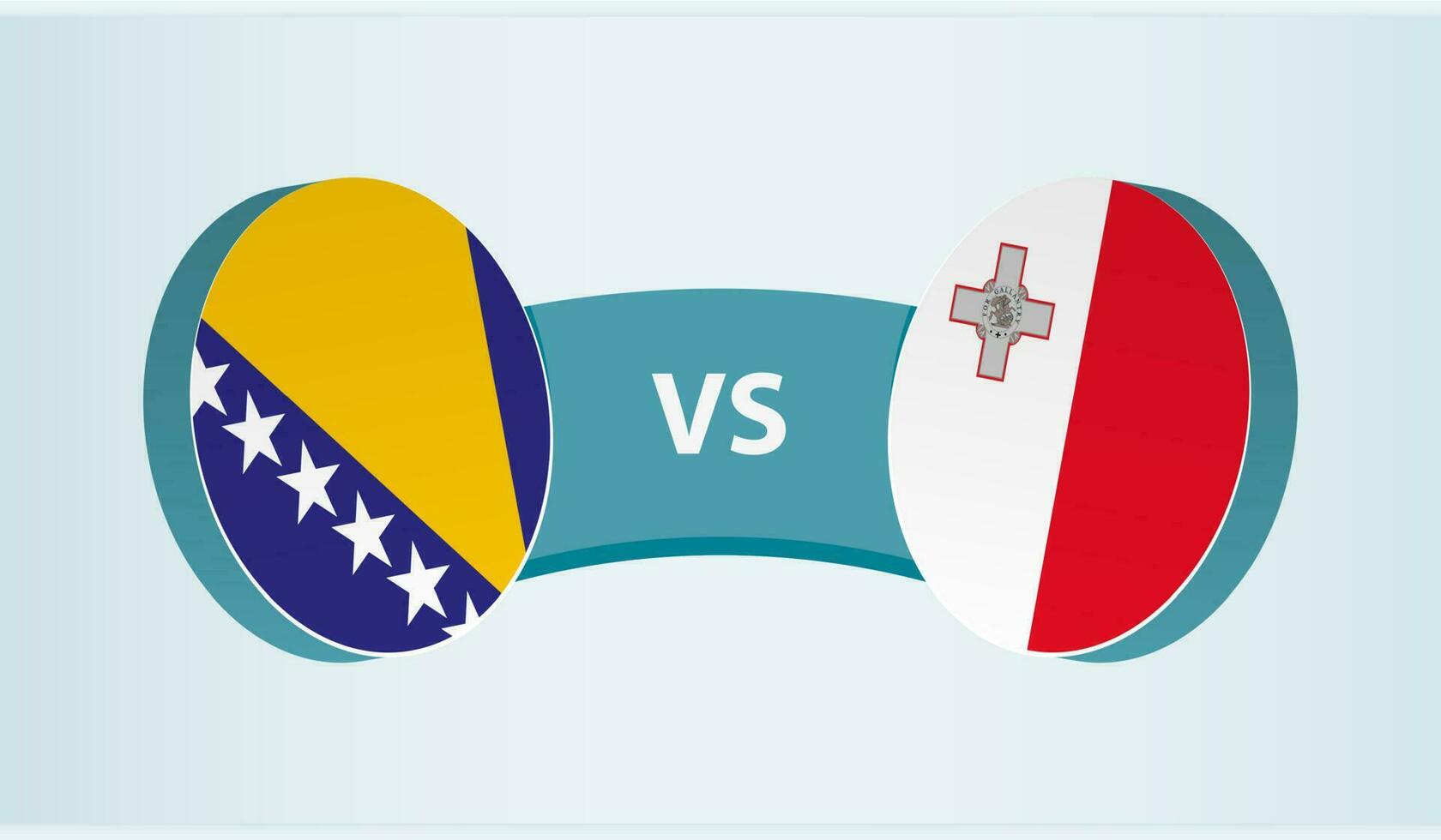 bosnia y herzegovina versus Malta, equipo Deportes competencia concepto. vector