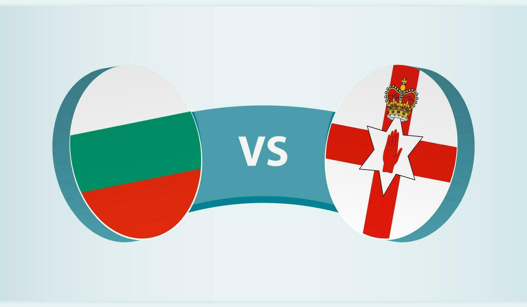 Bulgaria versus del Norte Irlanda, equipo Deportes competencia concepto. vector