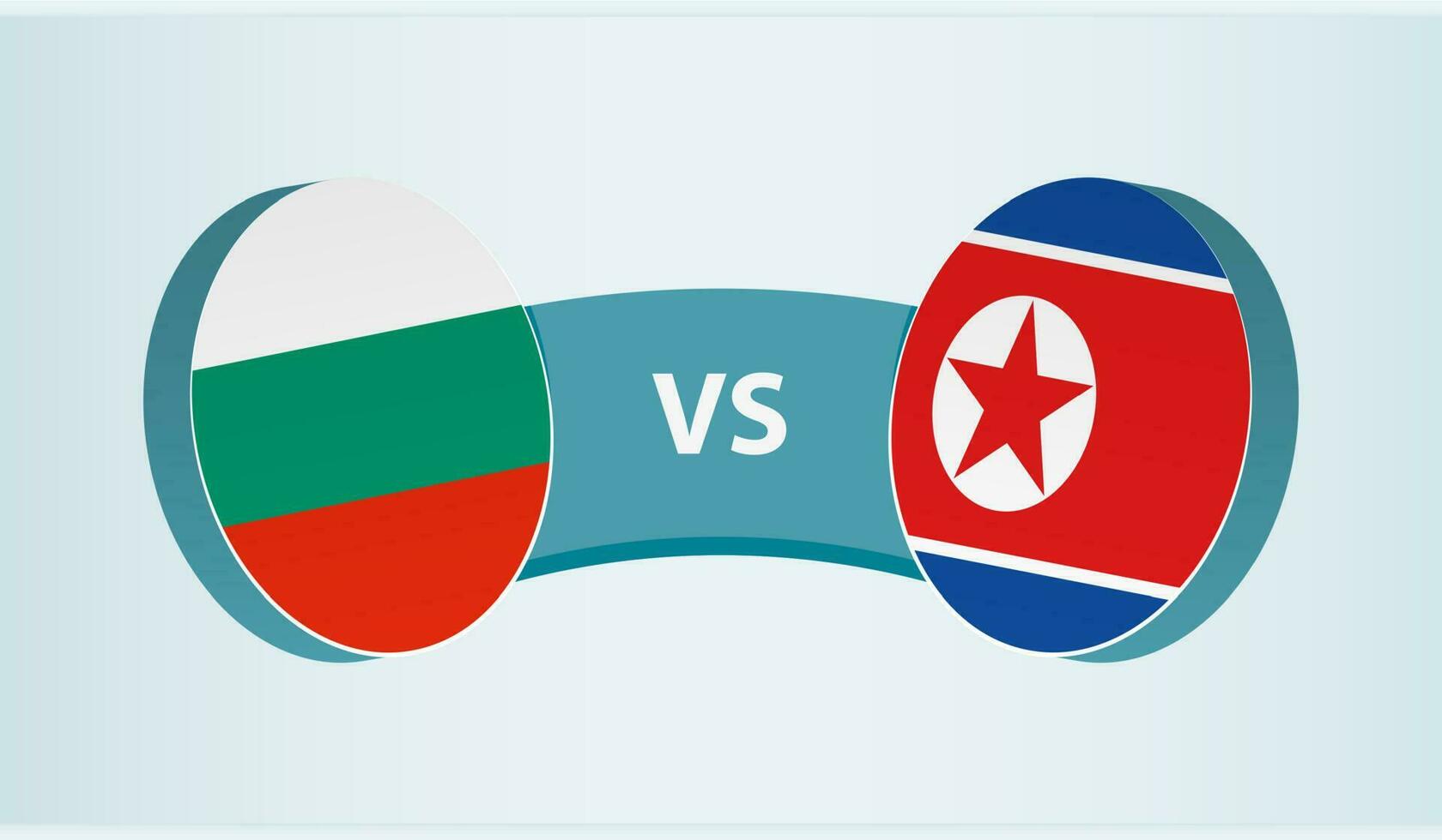 Bulgaria versus norte Corea, equipo Deportes competencia concepto. vector