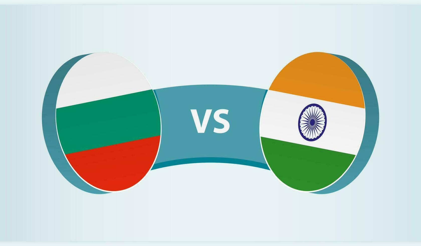 Bulgaria versus India, equipo Deportes competencia concepto. vector