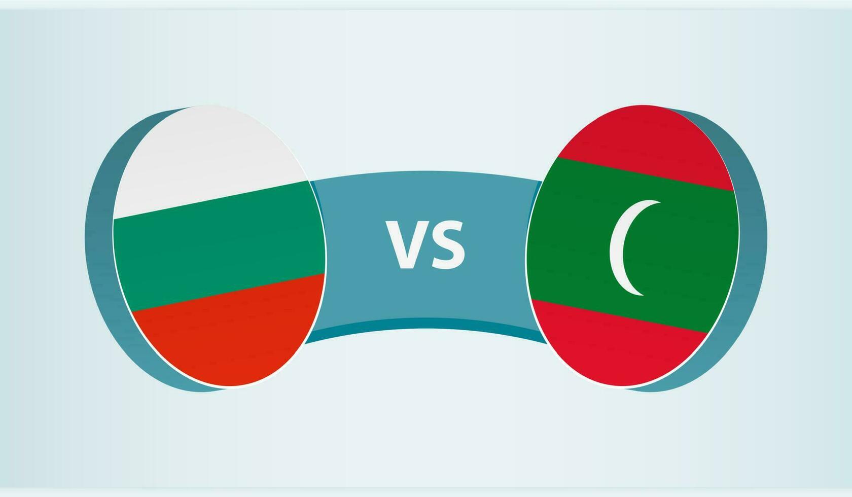 Bulgaria versus Maldivas, equipo Deportes competencia concepto. vector