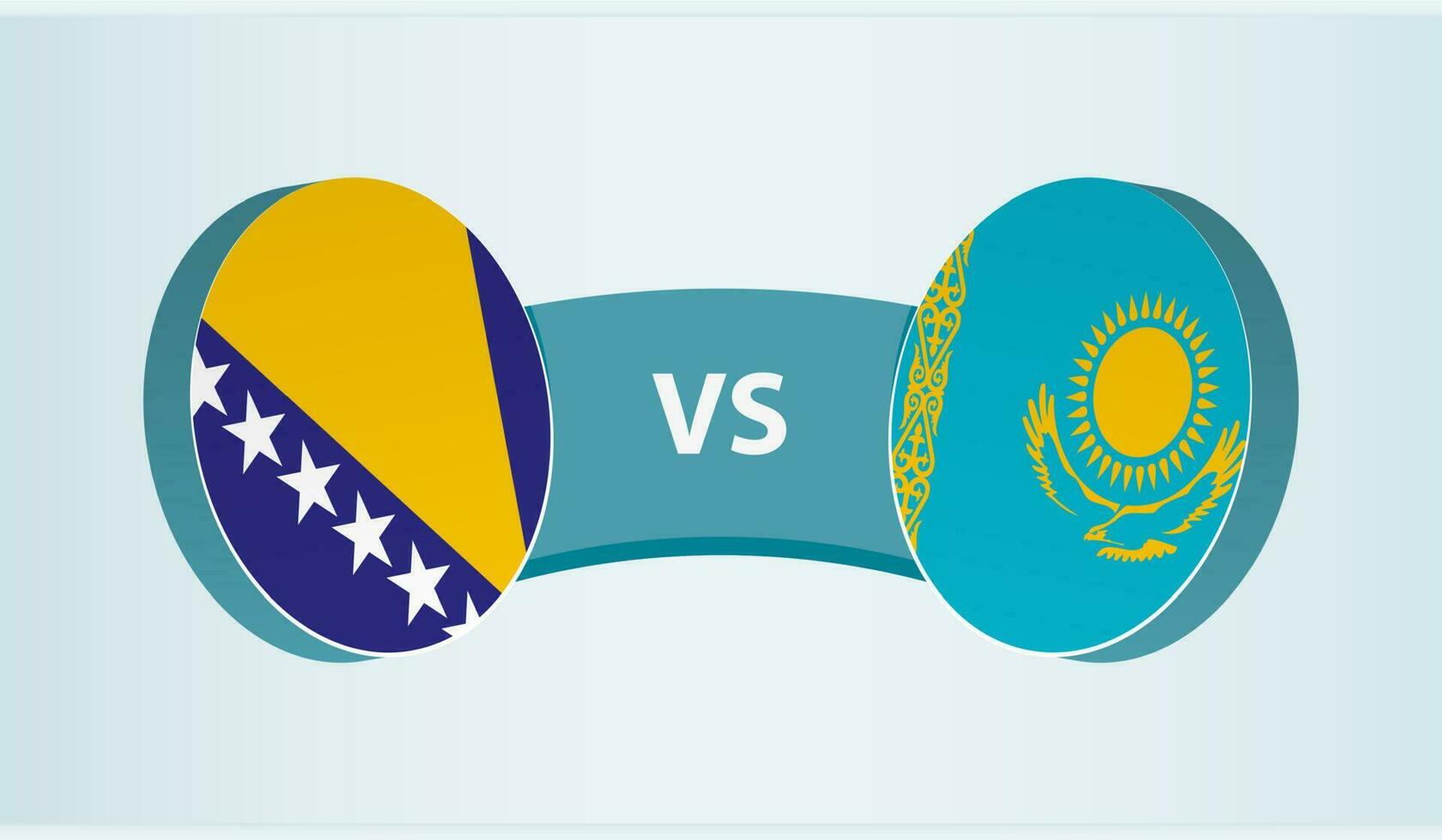 bosnia y herzegovina versus kazajstán, equipo Deportes competencia concepto. vector