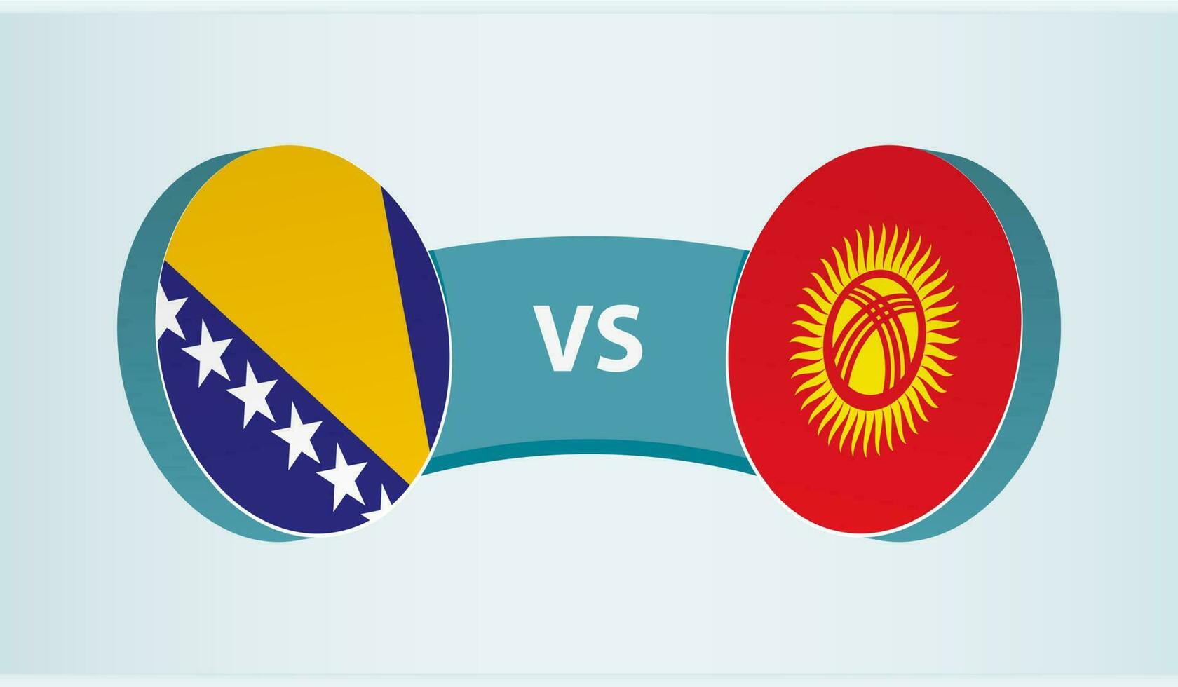 bosnia y herzegovina versus Kirguistán, equipo Deportes competencia concepto. vector