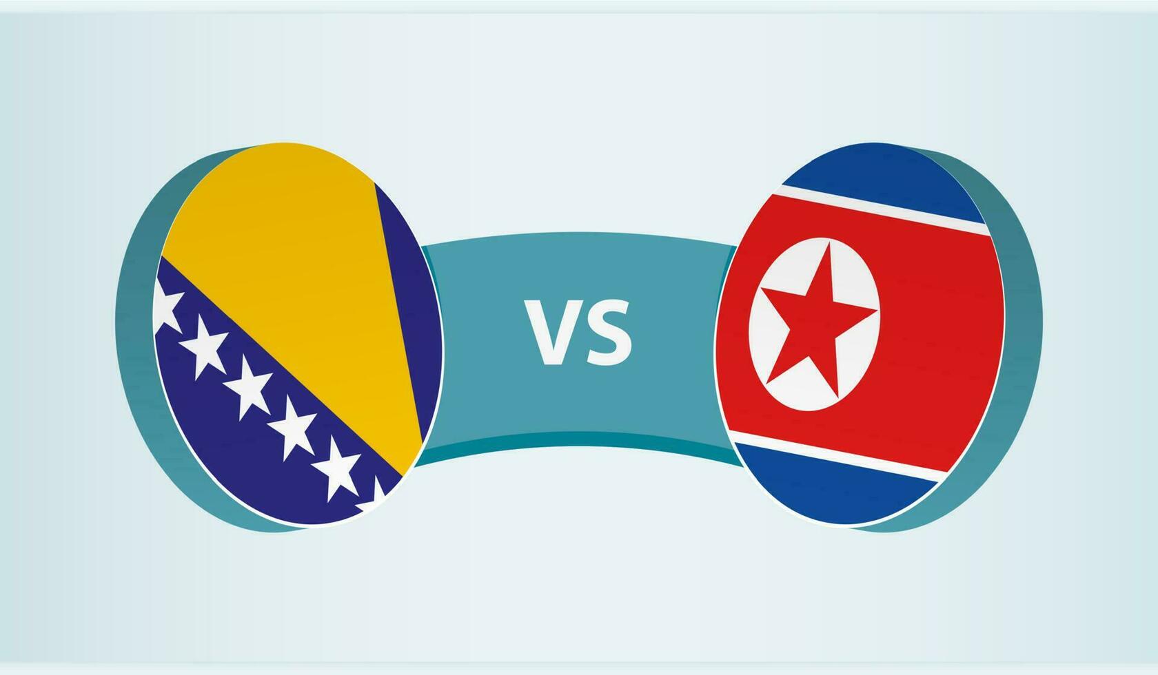 bosnia y herzegovina versus norte Corea, equipo Deportes competencia concepto. vector