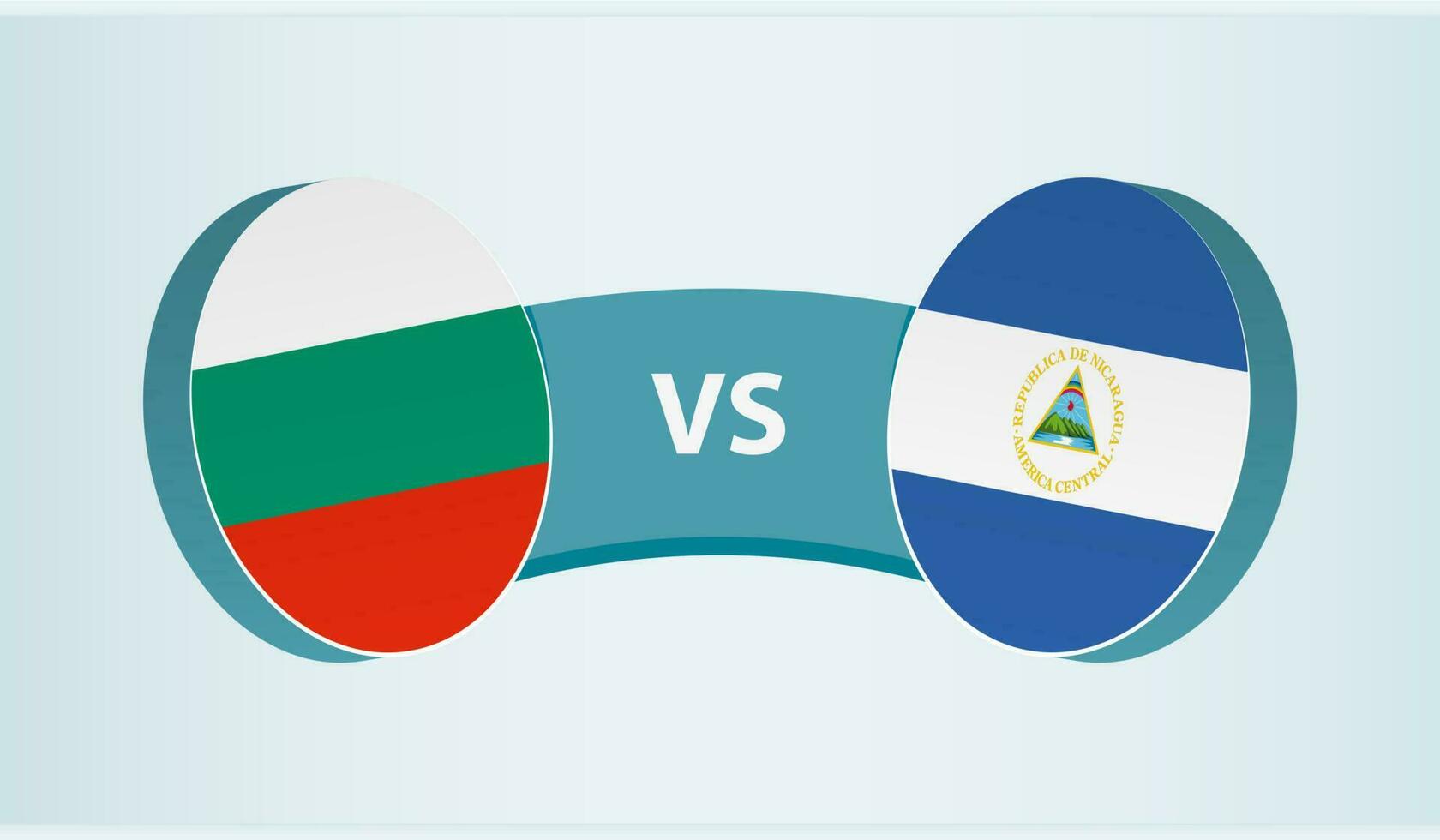 Bulgaria versus Nicaragua, equipo Deportes competencia concepto. vector